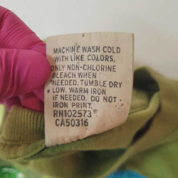 Hollister Single Stitch T Shirt M RARE VTG Y2K Tie Dye Green Fits Medium L Tag - Picture 5 of 5